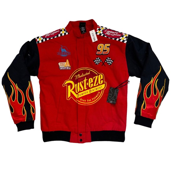 Boxlunch Other - Men's Biker Disney Pixar Cars Lightning Mcqueen Racing Red Jacket Size XS New